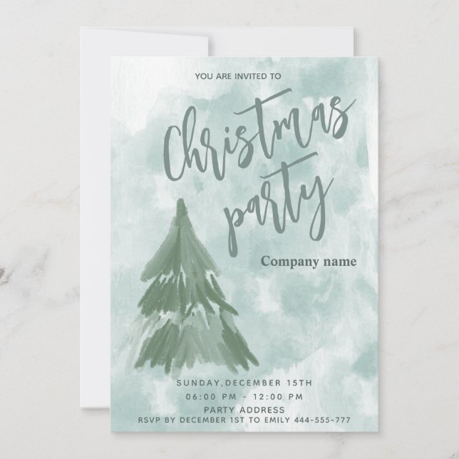 Invitation Arbre d'hiver fête de Noël entreprise (Devant)