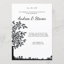 Arbre d'invitation de mariage de la vie. Branches