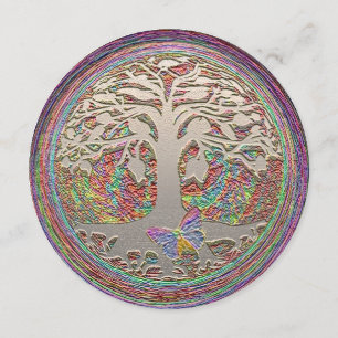 Invitation Arbre d'or avec Butterly