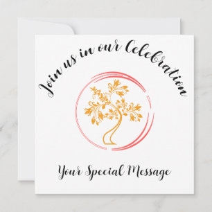 Invitation Arbre d'or de la vie Parti de fin de traitement