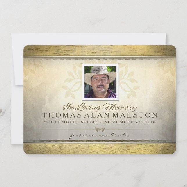 Invitation Arbre d'or d'invitation de photo de cérémonie (Devant)