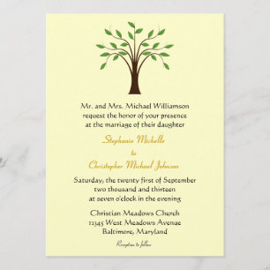 Invitation Arbre du mariage moderne unique symbolique simple