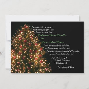 Invitation Arbre éclairé sur le Mariage de Noël noir
