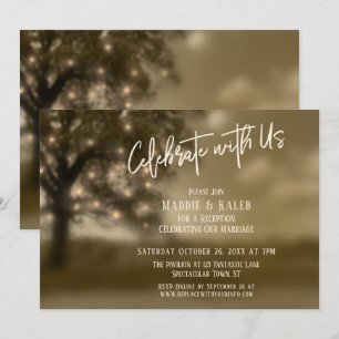 Invitation Arbre Éthéré avec Lumières Célébrez avec Nous Réce