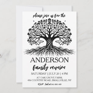 Invitation arbre famille se réunir réunion famille