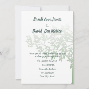 Invitation Arbre Feuilles Vertes Blanches Couleur Personnali