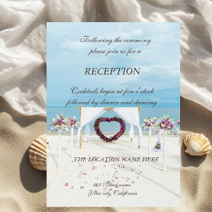 Invitation Arbre Floral de Mariage sur la Plage de Réception
