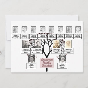 Invitation Arbre fractal de Bourgogne 3 générations Réunion f