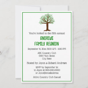 Invitation Arbre généalogique de couleurs DIY Rassemblement f