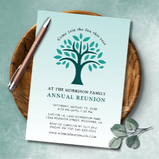 Invitation Arbre Logo Famille Réunion Annuelle Se Reunir