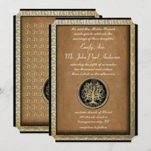 Invitation Arbre métallique or Mariage frontière or Arbre mét