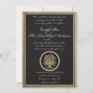 Invitation Arbre métallique or Mariage frontière or Arbre mét