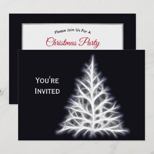 Invitation Arbre Noël blanc Graphique Noël