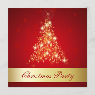 Invitation Arbre rougeoyant élégant de Joyeux Noël