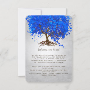 Invitation Arbre Royal Blue Heart Leaf