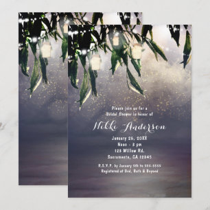 Invitation Arbre Saule Pleureur et Lumières de Pot Mason Invi