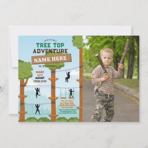 Invitation Arbre Top Birthday Adventure Park Photo en plein a