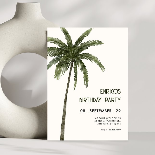 Invitation Arbre tropical palmier minimaliste (Créateur téléchargé)