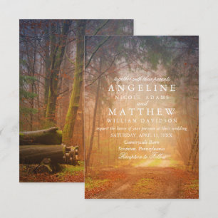 Invitation Arbre vintage Rustique Automne Arbre Chaîne de lum