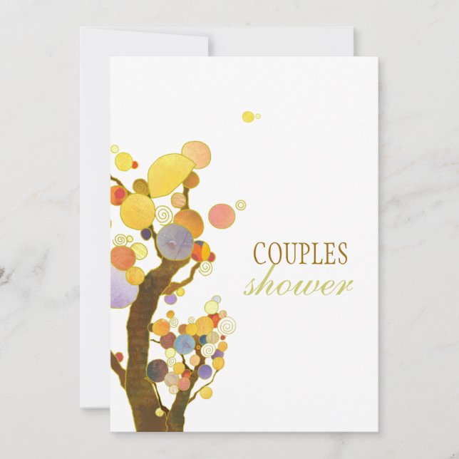 Invitation Arbres colorés artistiques Mariage Couples Douche (Devant)
