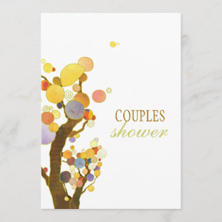Invitation Arbres colorés artistiques Mariage Couples Douche