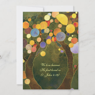 Invitation Arbres d'amour rustiques Mariage vert olive
