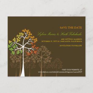Invitation Arbres de forêt automne Mariage Économisez la date