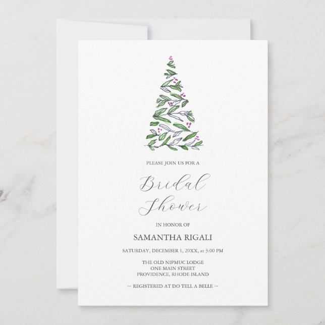 Invitation Arbres de Noël Rustiques Baby Shower (Devant)