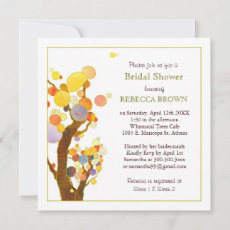 Invitation Arbres de style bohème Fête des mariées moderne