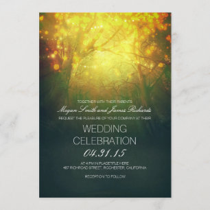 Invitation Arbres enchantés et lumières Mariage rustique Invi