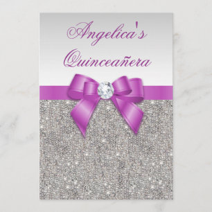 Invitation Arc argenté de paillettes de Quinceañera