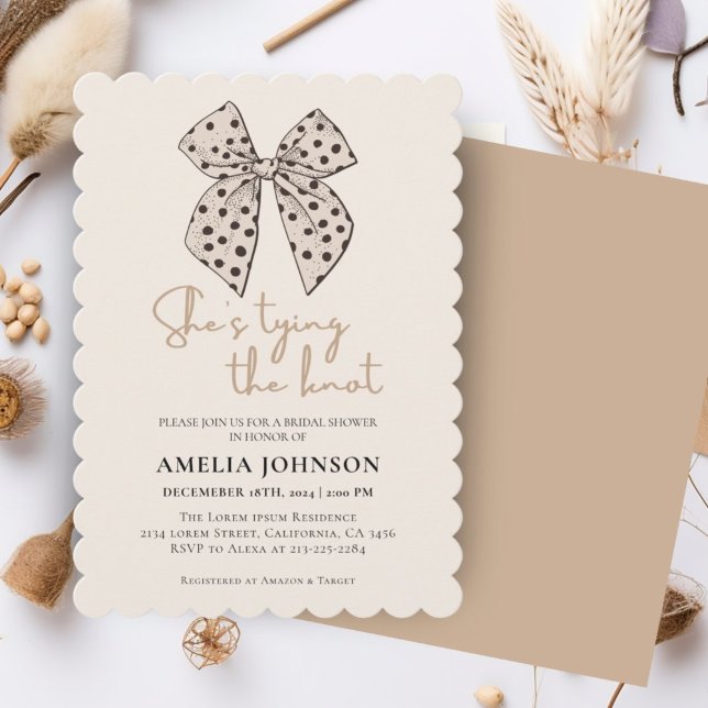 Invitation Arc beige Elle noue la Fête des mariées (Créateur téléchargé)