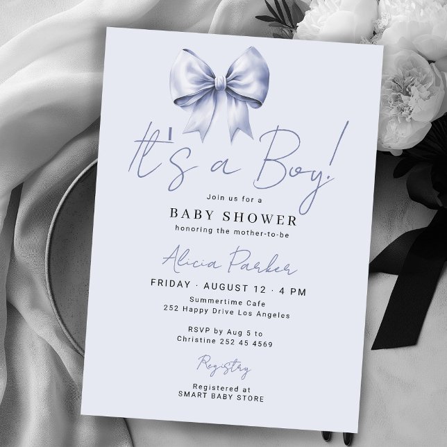 Invitation Arc bleu C'est un garçon Baby Shower (Créateur téléchargé)
