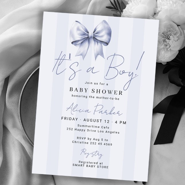 Invitation Arc bleu C'est un garçon Baby Shower (Créateur téléchargé)