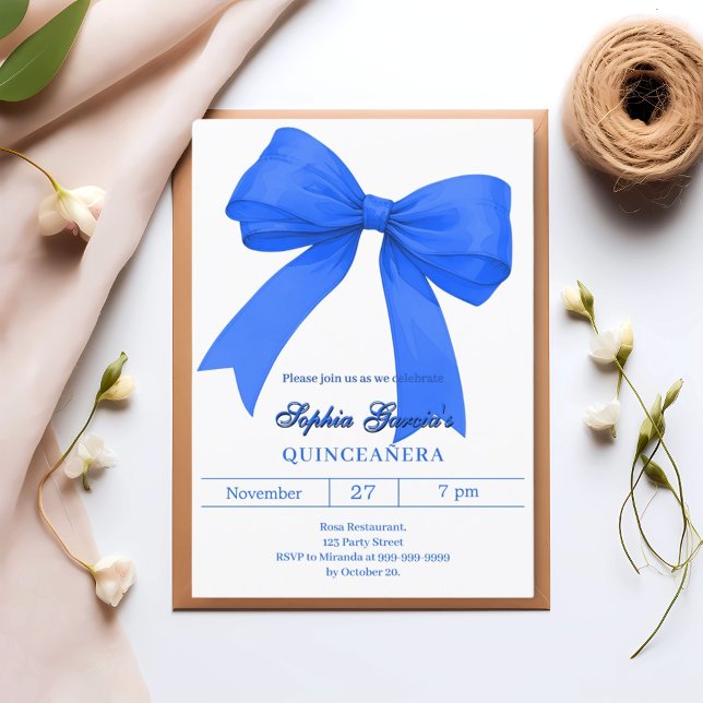Invitation Arc bleu royal Quinceanera (Créateur téléchargé)
