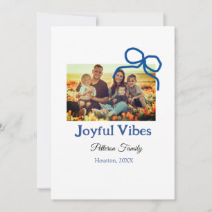 Invitation Arc bleu vibes joyeuses ajoutez nom de famille pho