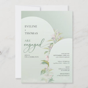 Invitation Arc boho moderne verdure eucalyptus floral