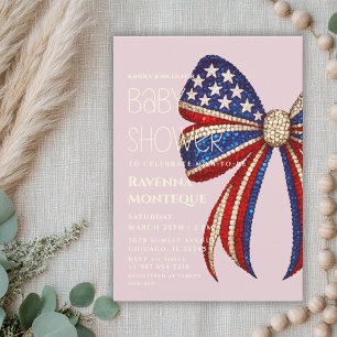 Invitation Arc bow patriotique Luxe bébé fêté le 4 juillet