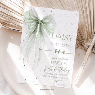 Invitation Arc Coquette Sage 1er Anniversaire