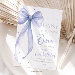 Invitation Arc Coquette Violet 1er Anniversaire
