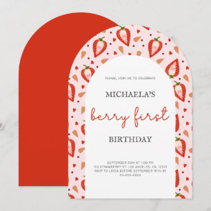 Invitation Arc d'anniversaire de la Berry Rouge rose