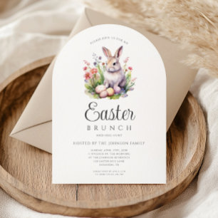 Invitation Arc de brunch de Pâques et chasse aux œufs de lapi