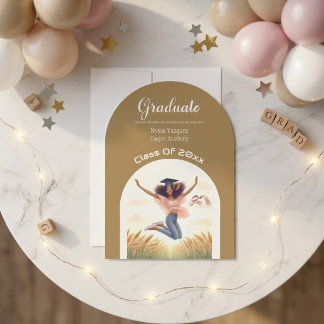 Invitation Arc de fête de fin d'études minimaliste de typogra