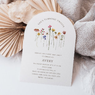 Invitation Arc de fête du Douzième anniversaire du Fleur sauv