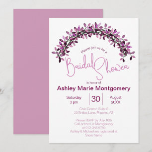 Invitation Arc de feuillage simple et chic pour la douche de