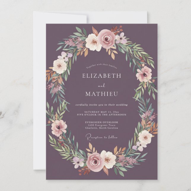 Invitation Arc de Fleur de Prunier Fleurissant Mariage (Devant)
