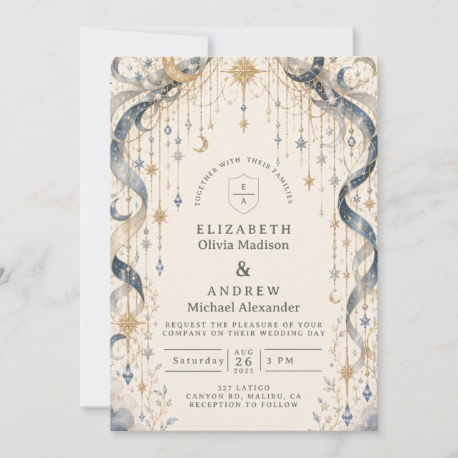 Invitation Arc de mariage céleste enchanteur (Devant)