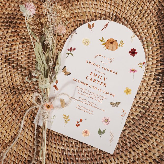 Invitation Arc de mariage champêtre d'automne avec citrouille (Créateur téléchargé)