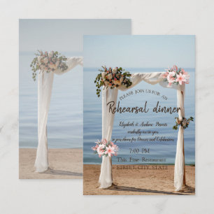 Invitation Arc de mariage de plage Fleurs Dîner de répétition