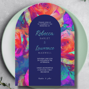 Invitation Arc de mariage floral coloré chic et lumineux